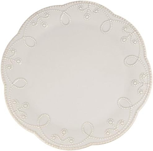 Lenox French French Perle Perle Plate, בינוני, לבן -
