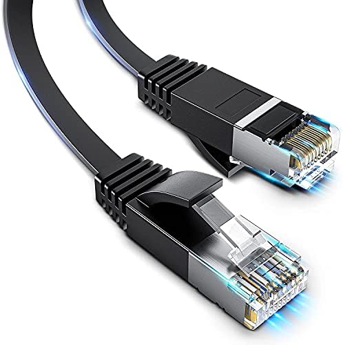 Musment Cat 8 כבל Ethernet 3ft, חוט תיקון מחשב ברשת אינטרנט שטוחה, כבל אתרנט במהירות גבוהה, כבל LAN דק עם RJ45, חוט תיקון רשת שטוח אינטרנט שטוח, שחור, שחור