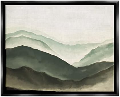 תעשיות סטופל רכס הרים ערפל נוף אטמוספרי ציור צבעי מים, עיצוב מאת JJ Design House LLC