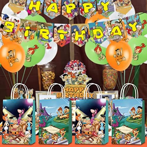 Saiaodi 16 PCS Flintstones Stobens Party תיקי מתנה, 2 סגנונות מעדיפים תיקים עם ידיות לקישוטים במבאם, Goody Candy Girl