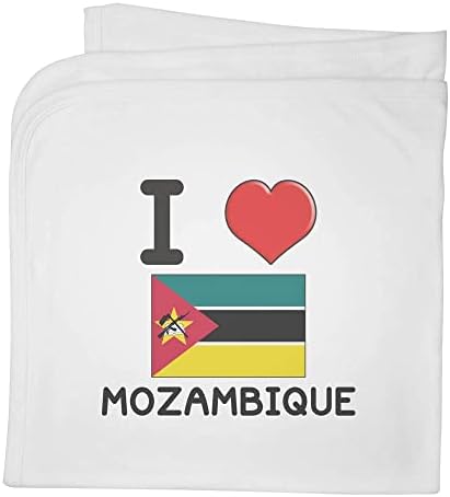 Azeeda 'I Love Mozambique' שמיכה / צעיף כותנה כותנה