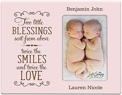 אבני דרך של Lifesong בהתאמה אישית מתנות לתינוקות חדשות לתאומים מסגרת תמונה לבנים ולבנות מסגרת תמונה חרוטה בהתאמה אישית להורים חדשים ננה, מימי וסבים וסבתות