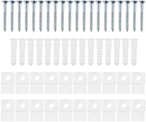 20 סטים זכוכית עם דלת ארון קיר מראה עוגן הצמדת של אנצ ' ו פלסטיק אטב קליפים התקנה עבור קולב הר מחזיק קליפ שאינו ניקוב שקוף אספקת ותיקון