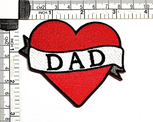 קליינפלוס 3 יחידות. אדום לב אהבת אב אבא יום קריקטורה רקום ברזל על לתפור על תג עבור ג ' ינס מעילי כובעי תרמילי חולצות מדבקת אהבת לב אפליקציות & מגבר; דקורטיבי תיקוני