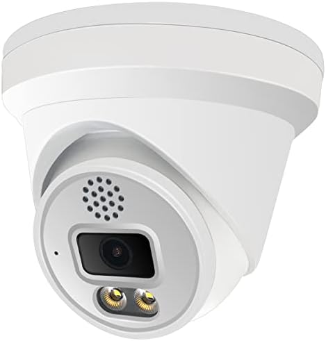5MP מצלמת IP של כיפת הצריח בצבע מלא של צריח עם פנסי LED לבנים גלויים, 2.8 ממ, מובנית במיקרופון, תואם ומשחק תואם ל- HIKVISION NVR, צרור עם תיבת צומת DS-1280ZJ-DM8 Conduit Base Base