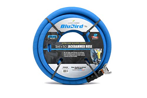 Blubird Pro Jackhammer Hose 3/4 x 50 ft, Ultra Light & Super-Strong, 300 psi W.P.