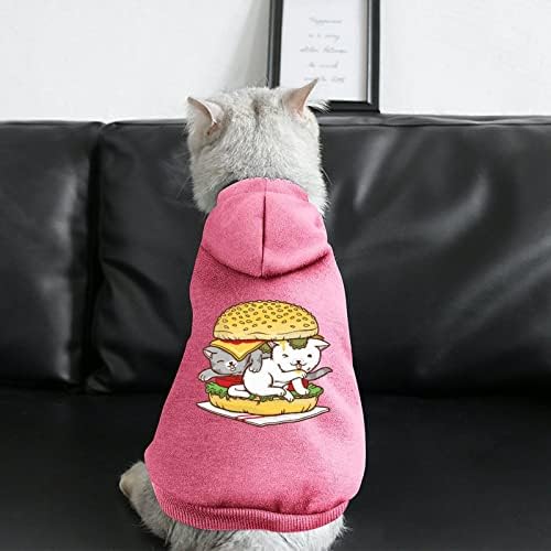 המבורגר חתול חתיכה אחת כלב תחפושת חליפת חיות מחמד בגדים עם אביזרי כובע לחיות מחמד לגור וחתול 2xl